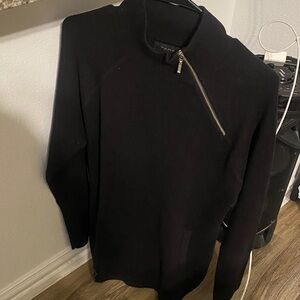 Tahari Black Sweater with Zipper Detail